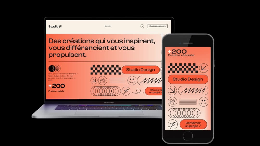 Responsive Webflow site on mobile and desktop