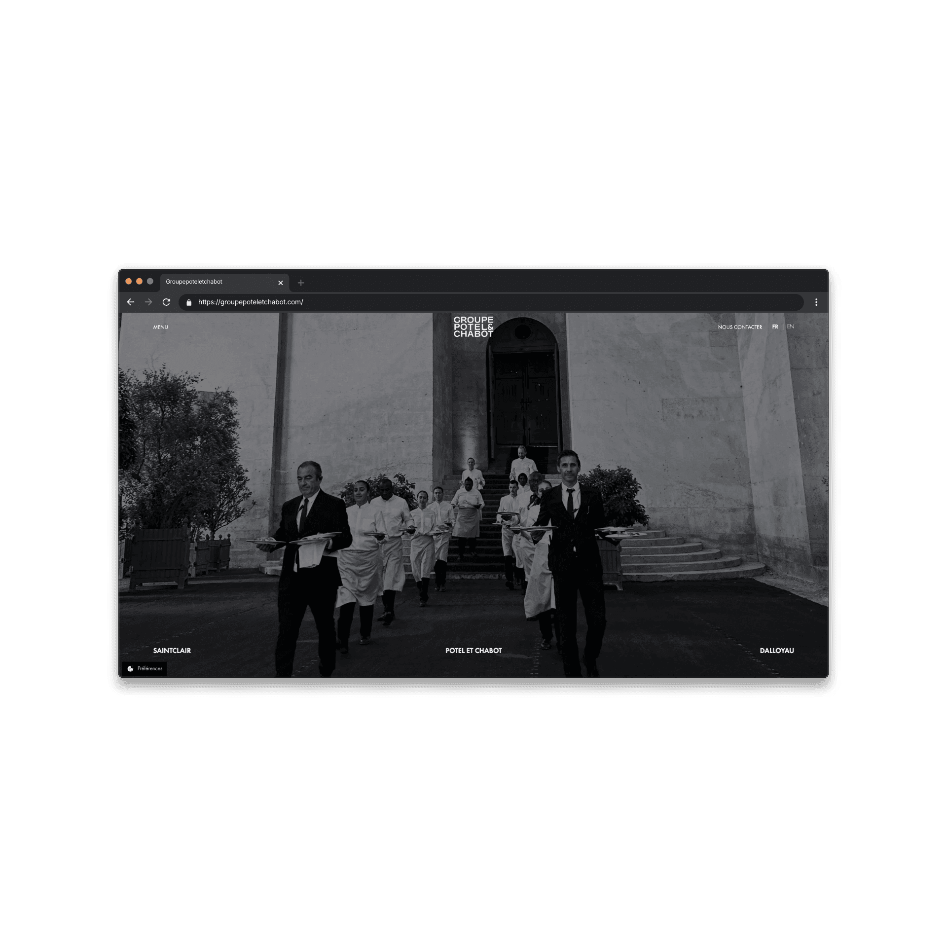 Groupe Potel et Chabot website for luxury catering with French gastronomy and events with GSAP animations