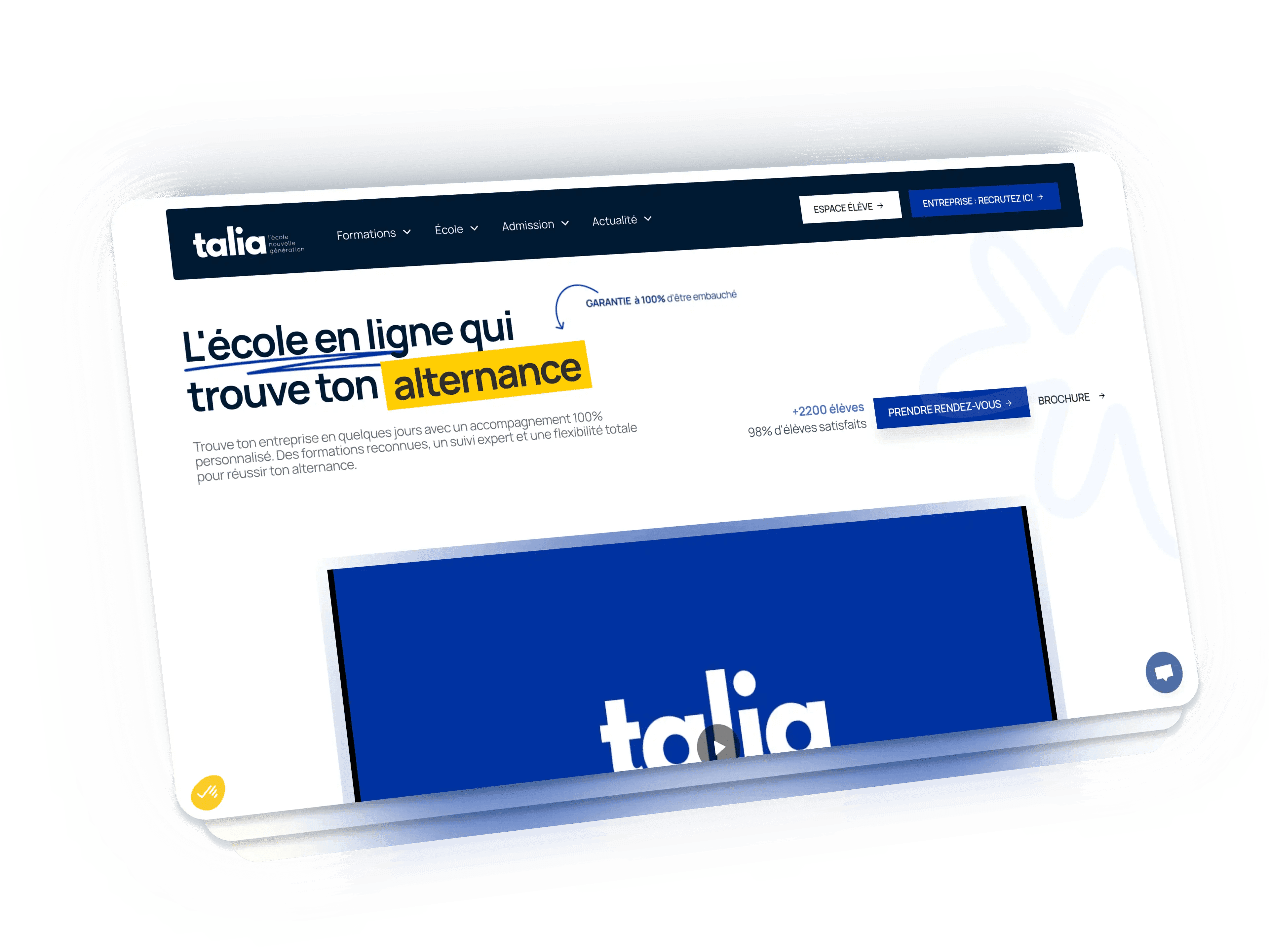 Site Webflow Talia organisme de formation avec CMS dynamique