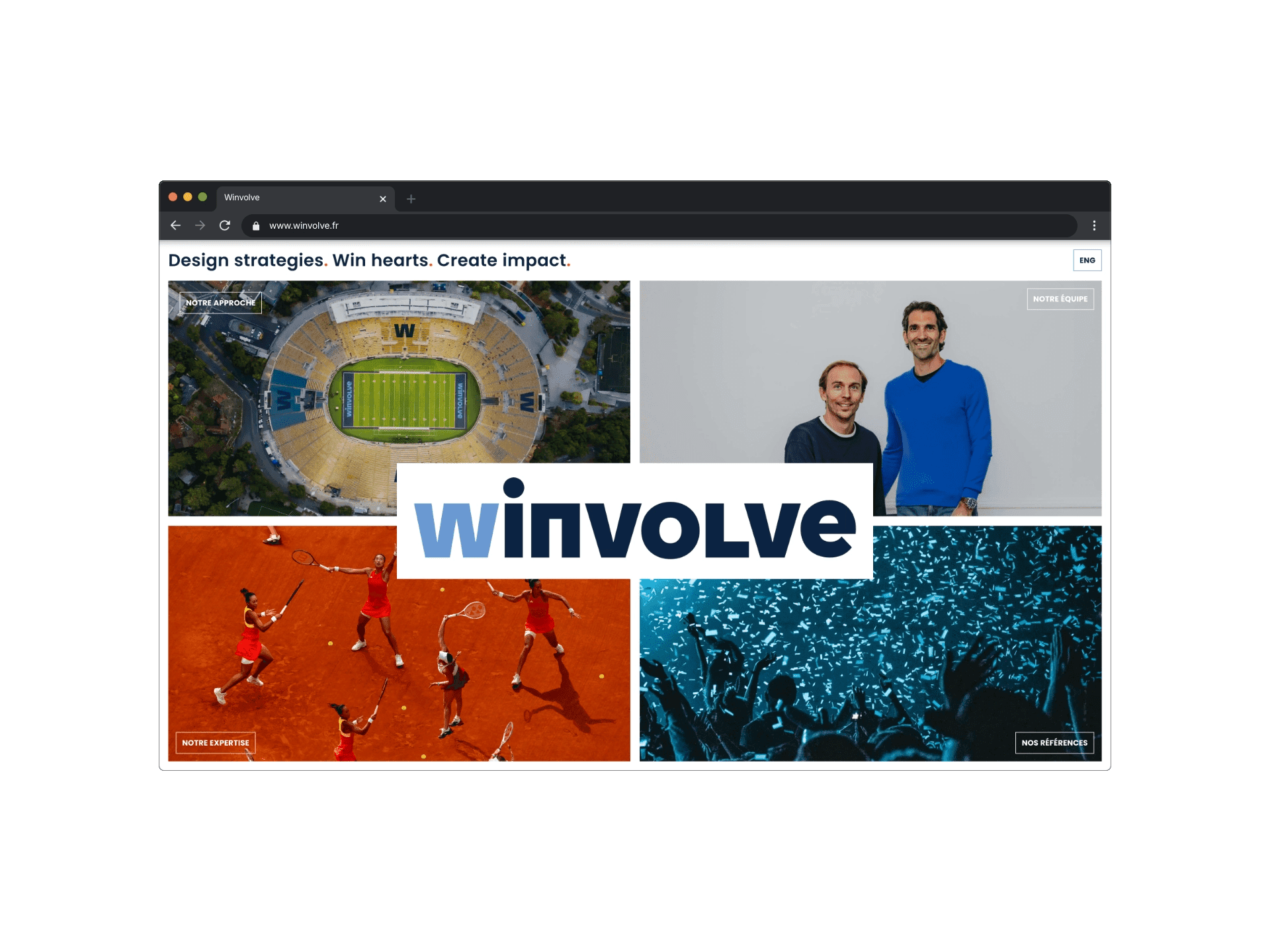 Landing page Winvolve pour l'engagement des communautés avec animations GSAP